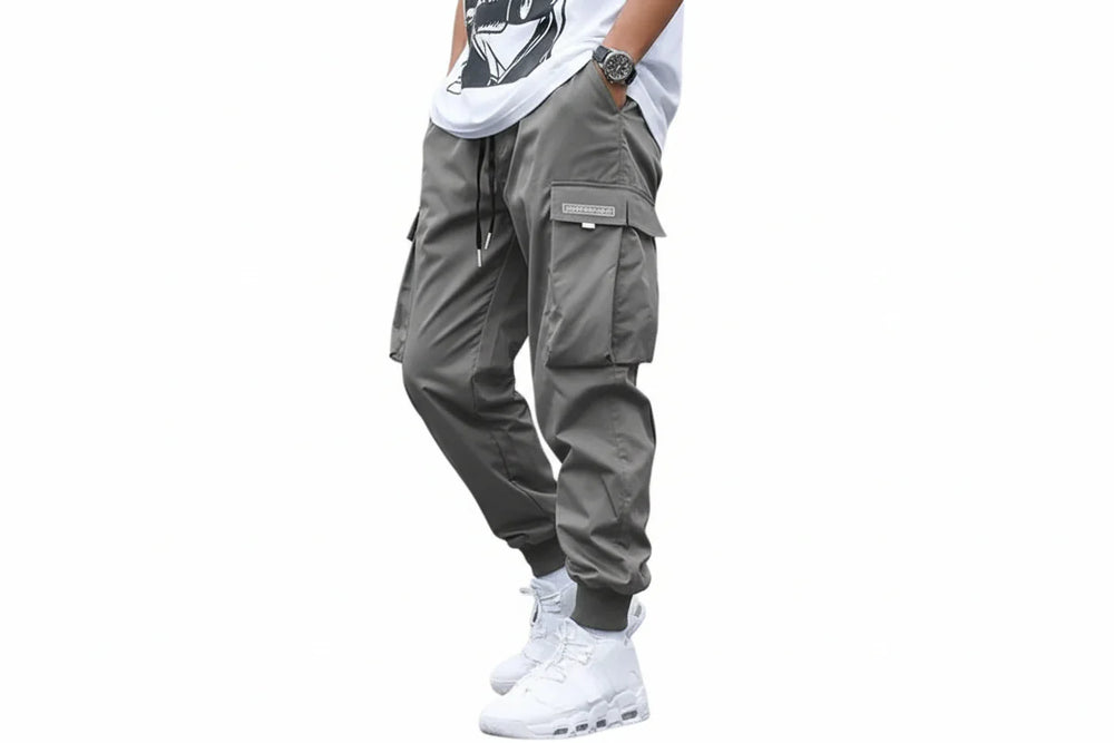 Herren Cargo Jogginghose mit Kordelzug und elastischem Bund-Men Pants-Alpenkind