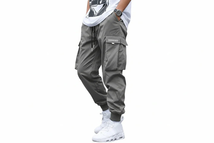 Herren Cargo Jogginghose mit Kordelzug und elastischem Bund-Men Pants-Alpenkind