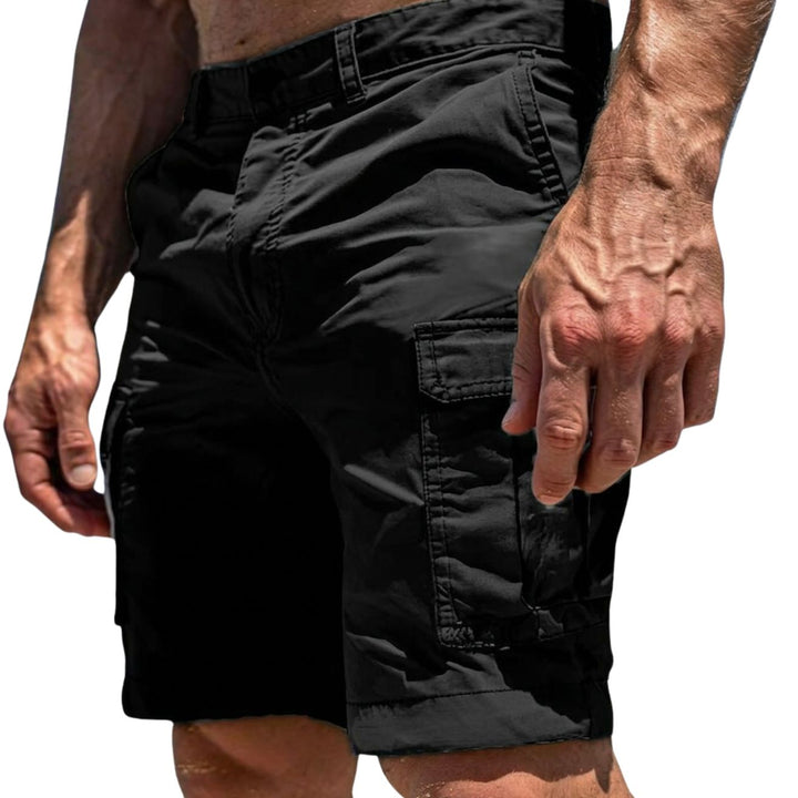 Herren Cargo Shorts mit Knopfverschluss und Seitentaschen-Men shorts-Alpenkind