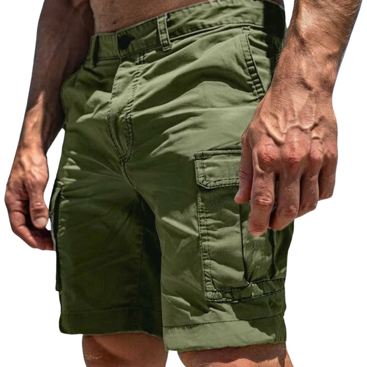 Herren Cargo Shorts mit Knopfverschluss und Seitentaschen-Men shorts-Alpenkind