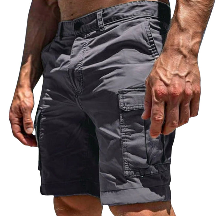 Herren Cargo Shorts mit Knopfverschluss und Seitentaschen-Men shorts-Alpenkind