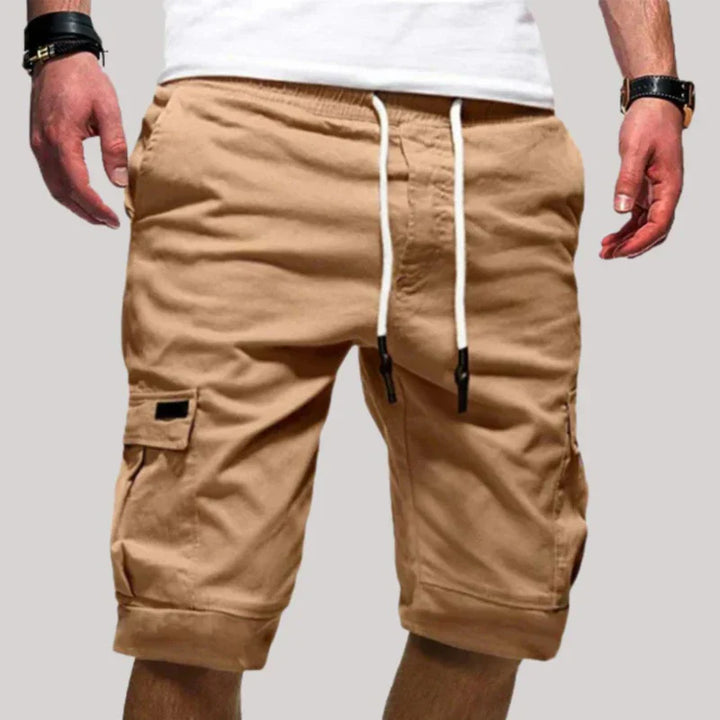 Herren Cargo Shorts mit Kordelzugbund und Mehreren Taschen-Men shorts-Alpenkind