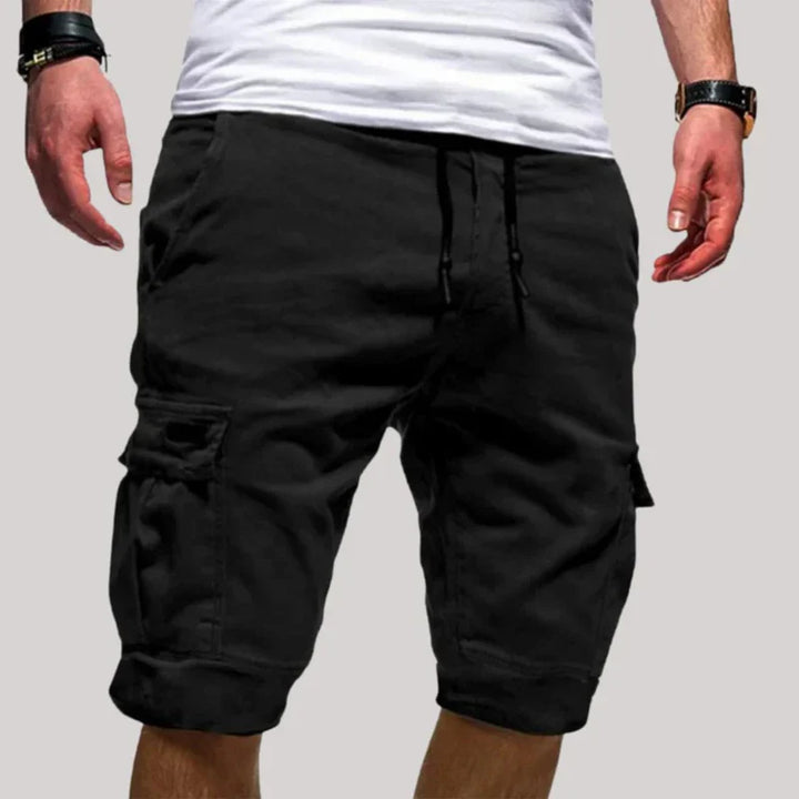 Herren Cargo Shorts mit Kordelzugbund und Mehreren Taschen-Men shorts-Alpenkind