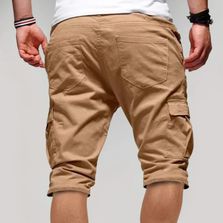 Herren Cargo Shorts mit Kordelzugbund und Mehreren Taschen-Men shorts-Alpenkind