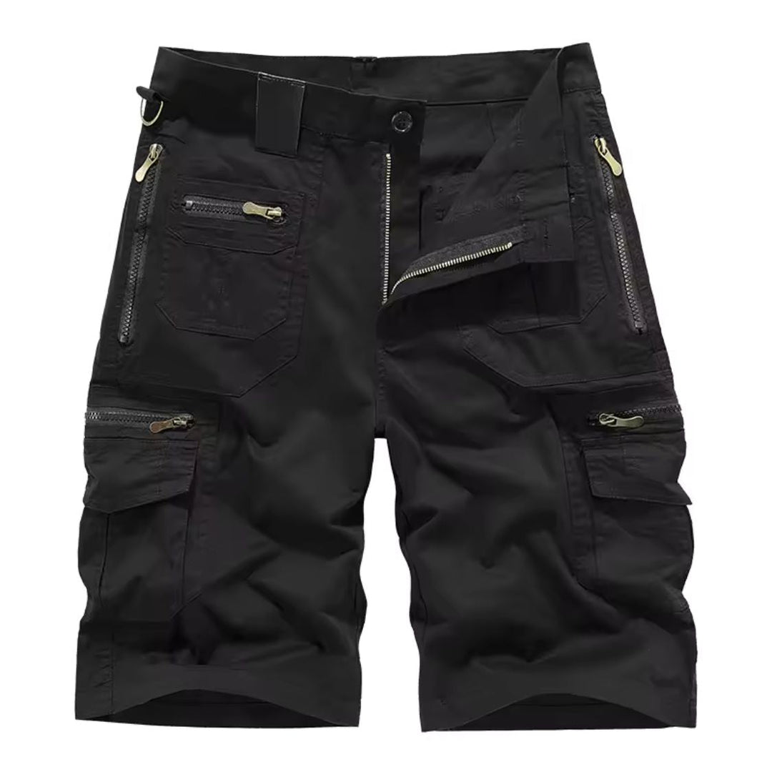 Herren Cargo Shorts mit Mehreren Taschen und Reißverschluss-Men shorts-Alpenkind