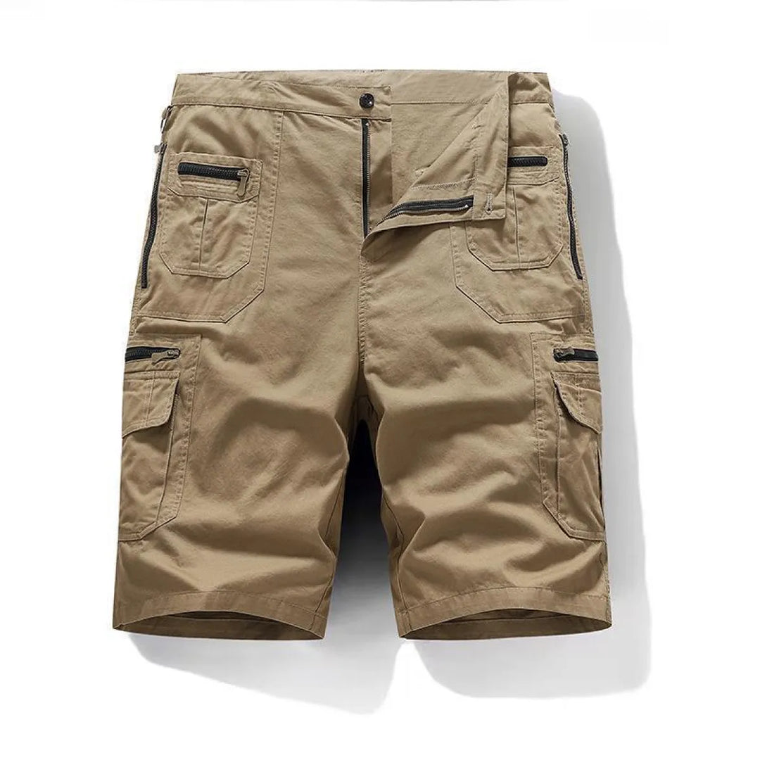 Herren Cargo Shorts mit Mehreren Taschen und Reißverschluss-Men shorts-Alpenkind