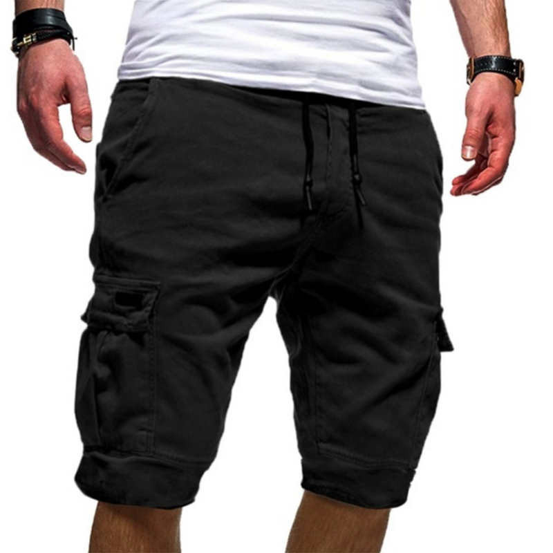 Herren Cargoshorts mit elastischem Bund und Kordelzug-Men shorts-Alpenkind
