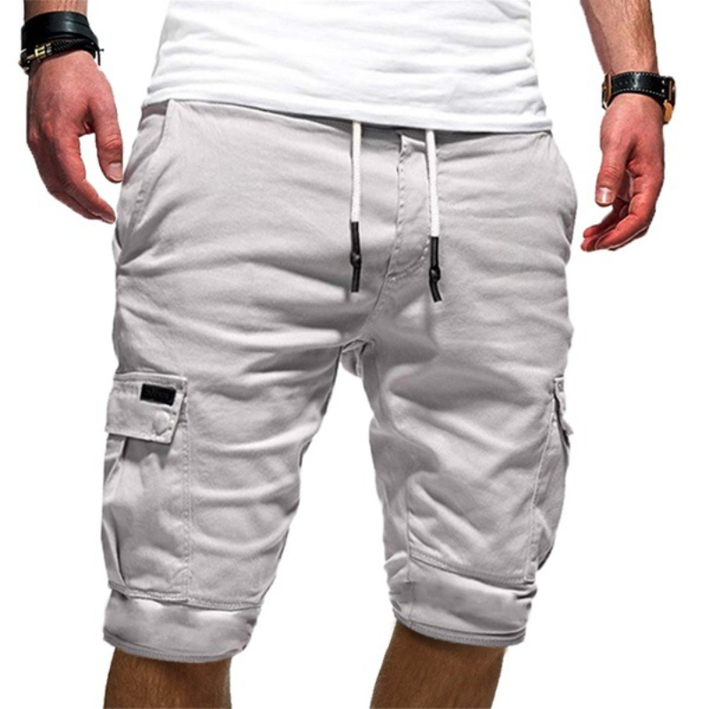 Herren Cargoshorts mit elastischem Bund und Kordelzug-Men shorts-Alpenkind