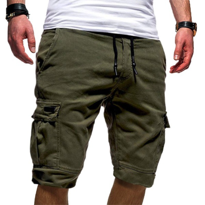 Herren Cargoshorts mit elastischem Bund und Kordelzug-Men shorts-Alpenkind