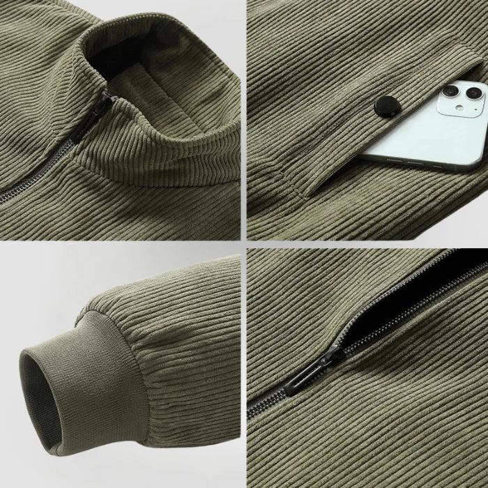Herren Cordjacke mit Stehkragen und Reißverschluss-Men Outerwear-Alpenkind