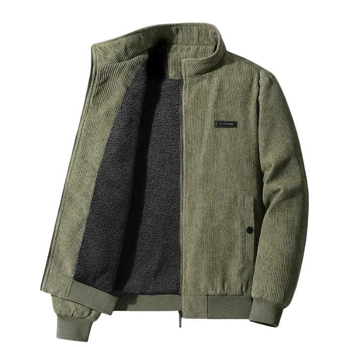 Herren Cordjacke mit Stehkragen und Reißverschluss-Men Outerwear-Alpenkind