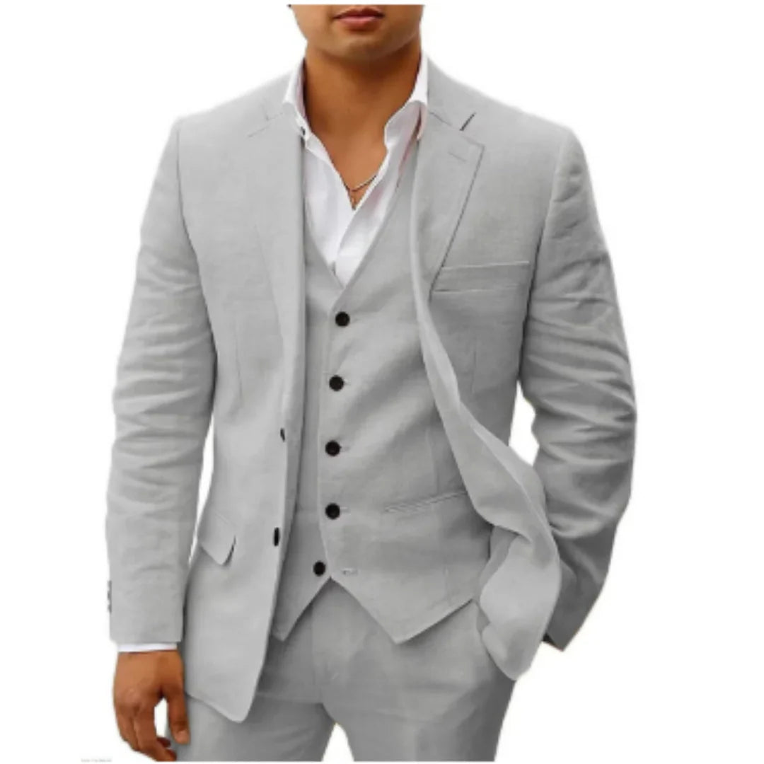 Herren Dreiteiliger Anzug mit Einreihigem Sakko und Knopfweste-Men Sets-Alpenkind