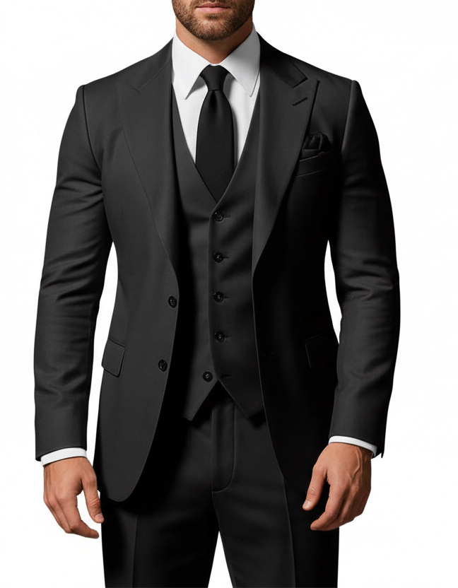 Herren Dreiteiliger Anzug mit Reverssakko, Knopfweste und Hose-Men Sets-Alpenkind