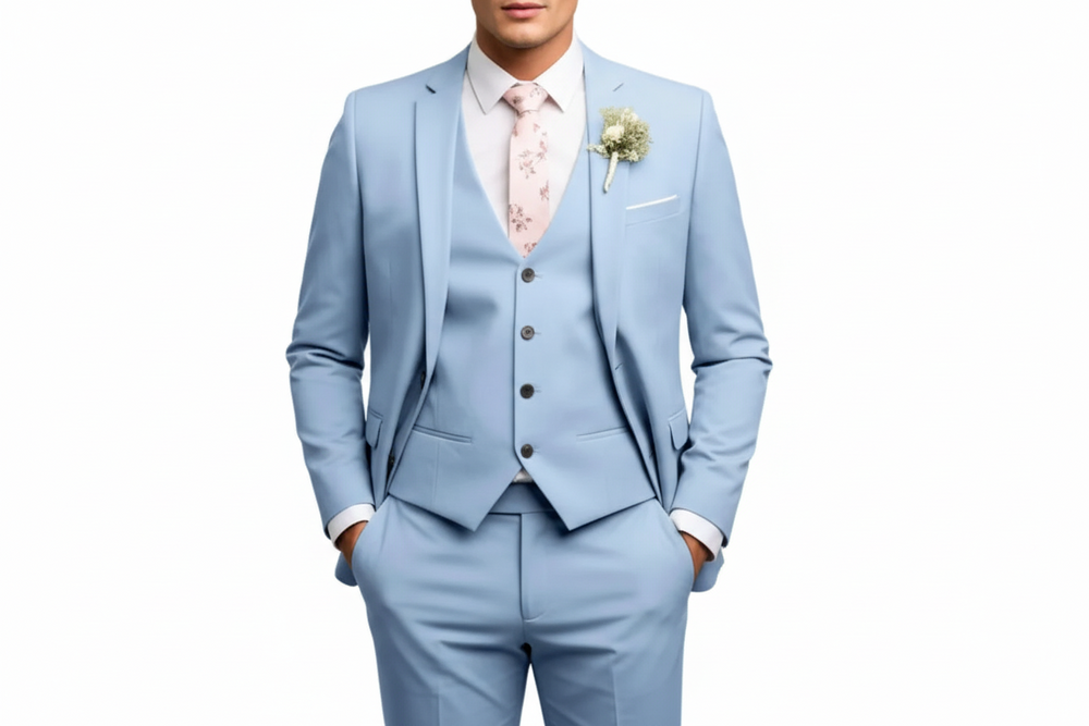 Herren Dreiteiliger Anzug mit Sakko Weste und Hose-Men Sets-Alpenkind