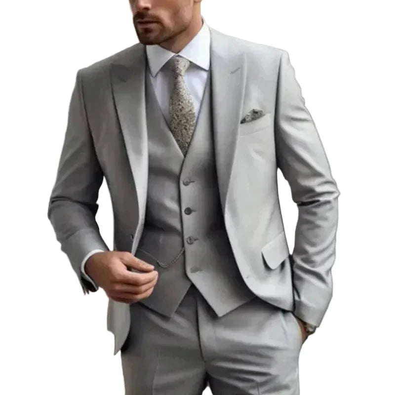 Herren Dreiteiliger Anzug Set mit Sakko, Weste und Hose-Men Sets-Alpenkind