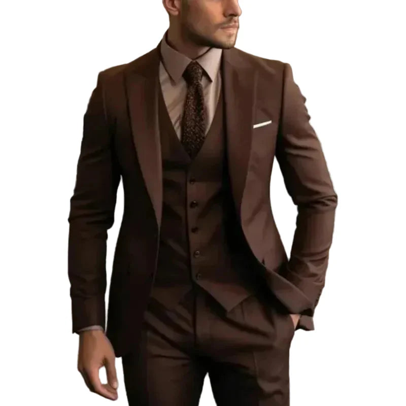 Herren Dreiteiliger Anzug Set mit Sakko, Weste und Hose-Men Sets-Alpenkind