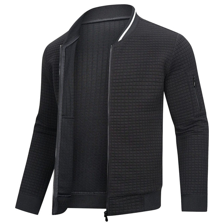 Herren Gesteppte Jacke mit Reißverschluss, Stehkragen und Ärmeltasche-Men Jackets-Alpenkind