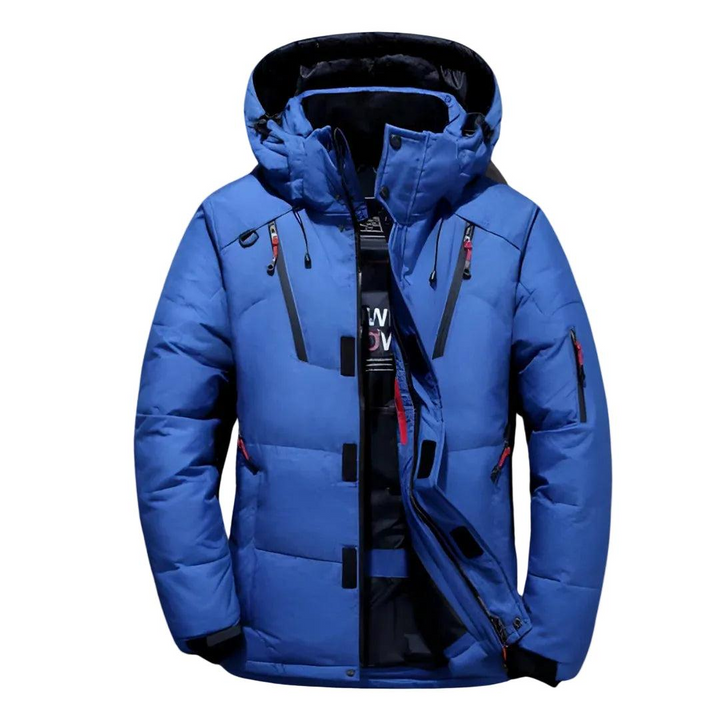 Herren Gesteppte Kapuzenjacke mit Funktionstaschen-Men Outerwear-Alpenkind
