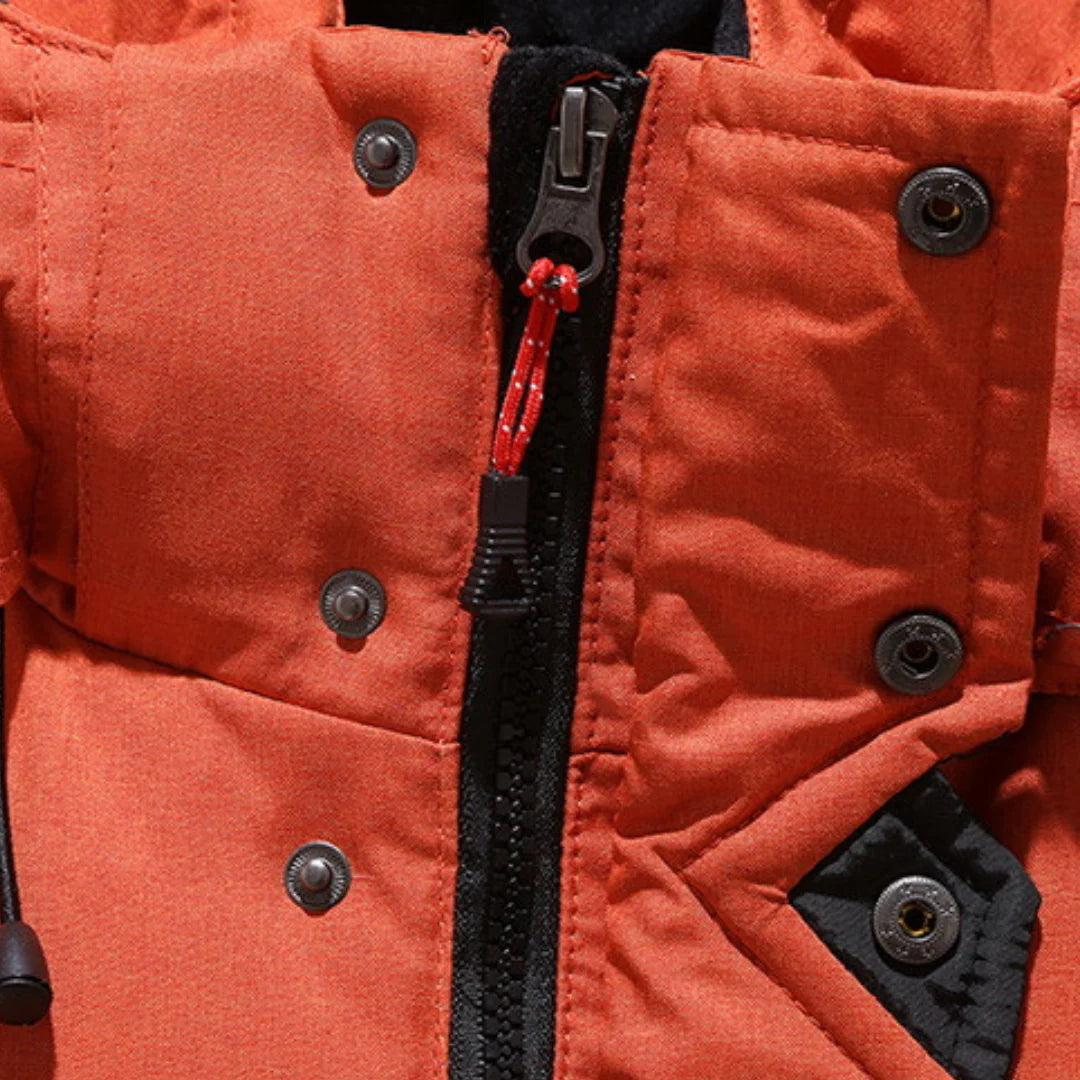 Herren Gesteppte Kapuzenjacke mit Funktionstaschen-Men Outerwear-Alpenkind