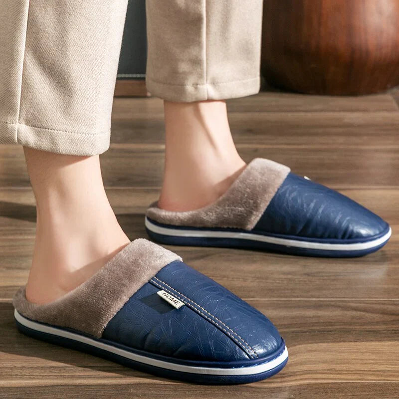 Herren Hausschuhe zum Hineinschlüpfen mit geschlossenem Vorderteil und gefüttertem Innenbereich-Men Footwear-Alpenkind
