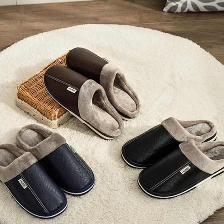 Herren Hausschuhe zum Hineinschlüpfen mit geschlossenem Vorderteil und gefüttertem Innenbereich-Men Footwear-Alpenkind