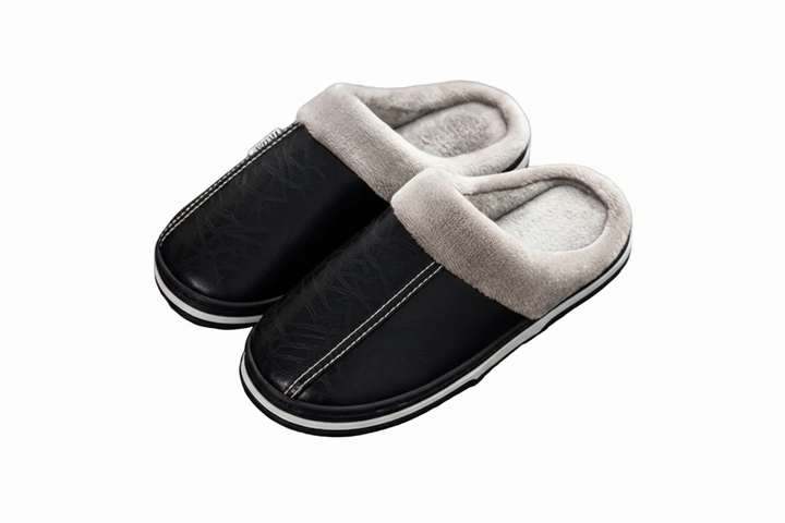 Herren Hausschuhe zum Hineinschlüpfen mit geschlossenem Vorderteil und gefüttertem Innenbereich-Men Footwear-Alpenkind