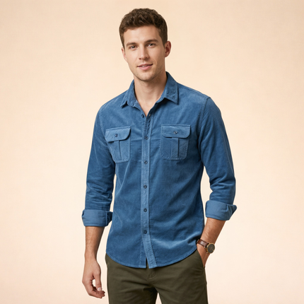 Herren Hemd mit Brusttaschen und Knopfleiste-Men Shirt-Alpenkind