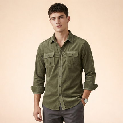 Herren Hemd mit Brusttaschen und Knopfleiste-Men Shirt-Alpenkind