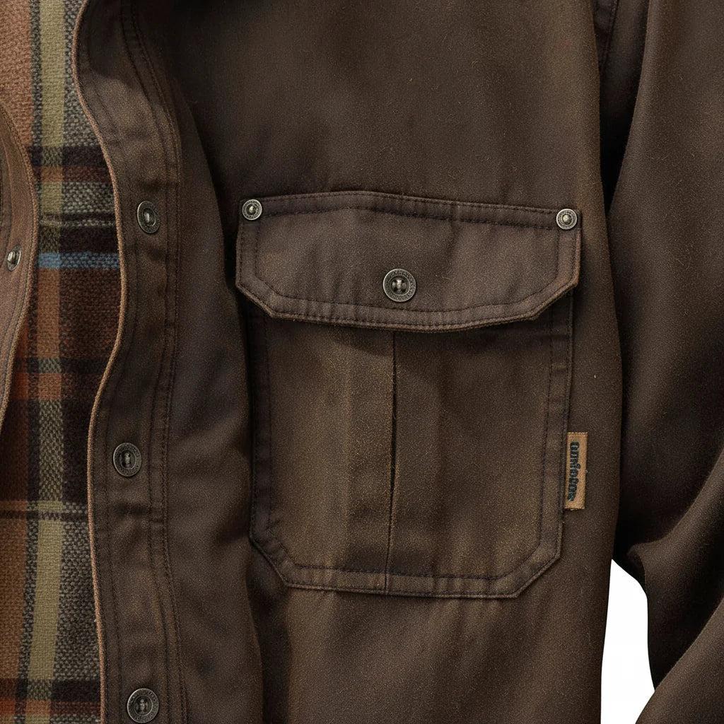 Herren Hemdjacke mit Knopfleiste und Brusttaschen-Men Tops-Alpenkind