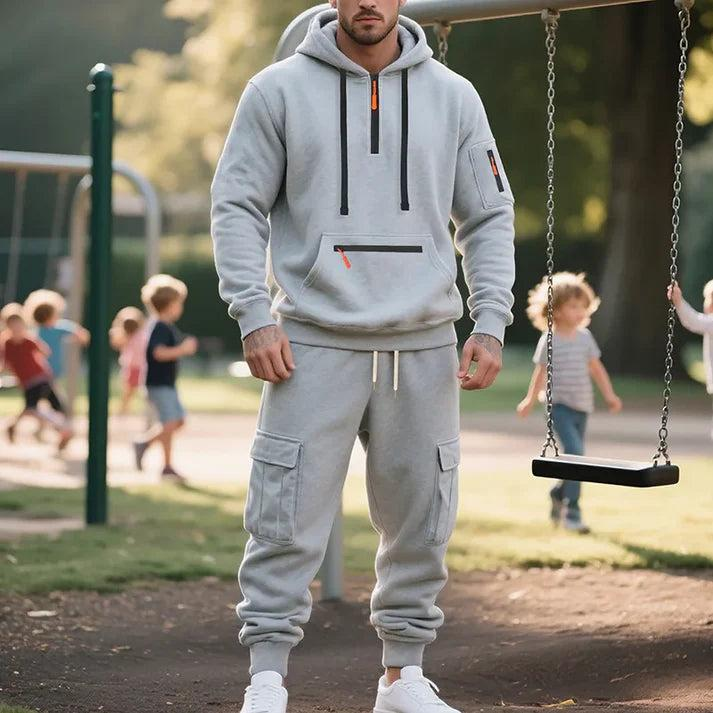Herren Hoodie- und Cargo-Jogginganzug-Men Sets-Alpenkind