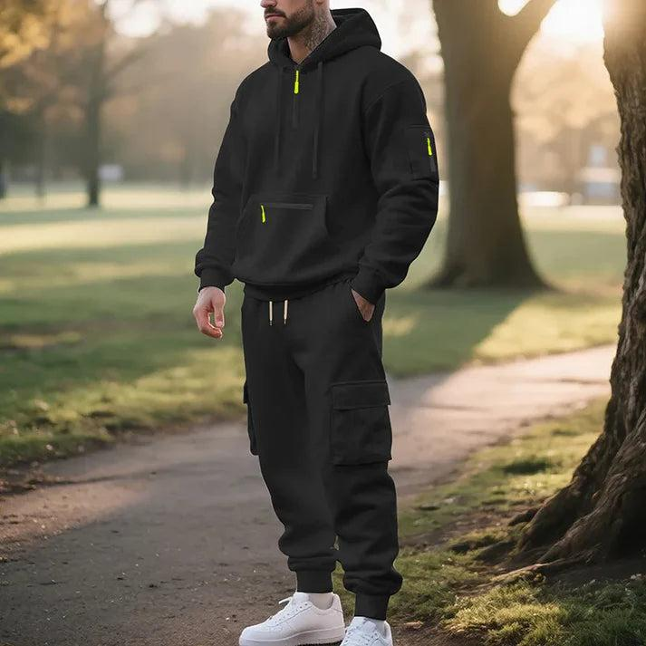 Herren Hoodie- und Cargo-Jogginganzug-Men Sets-Alpenkind