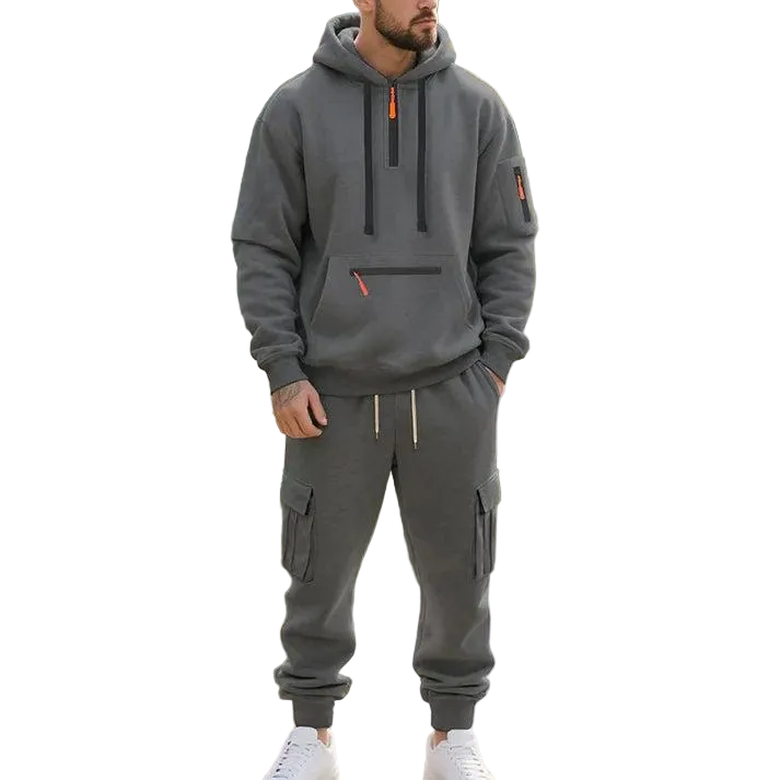 Herren Hoodie- und Cargo-Jogginganzug-Men Sets-Alpenkind
