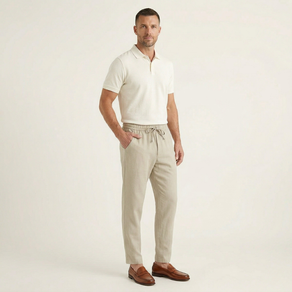 Herren Hose mit elastischem Bund und Kordelzug-Men Pants-Alpenkind