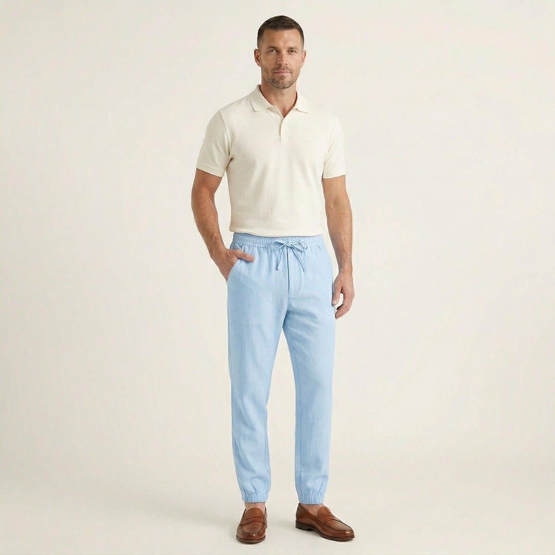 Herren Hose mit elastischem Bund und Kordelzug-Men Pants-Alpenkind