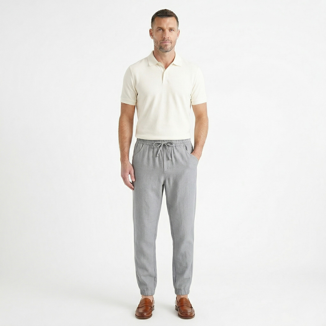 Herren Hose mit elastischem Bund und Kordelzug-Men Pants-Alpenkind