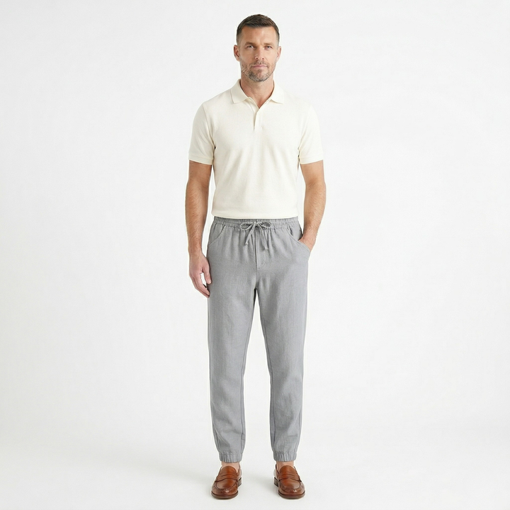 Herren Hose mit elastischem Bund und Kordelzug-Men Pants-Alpenkind