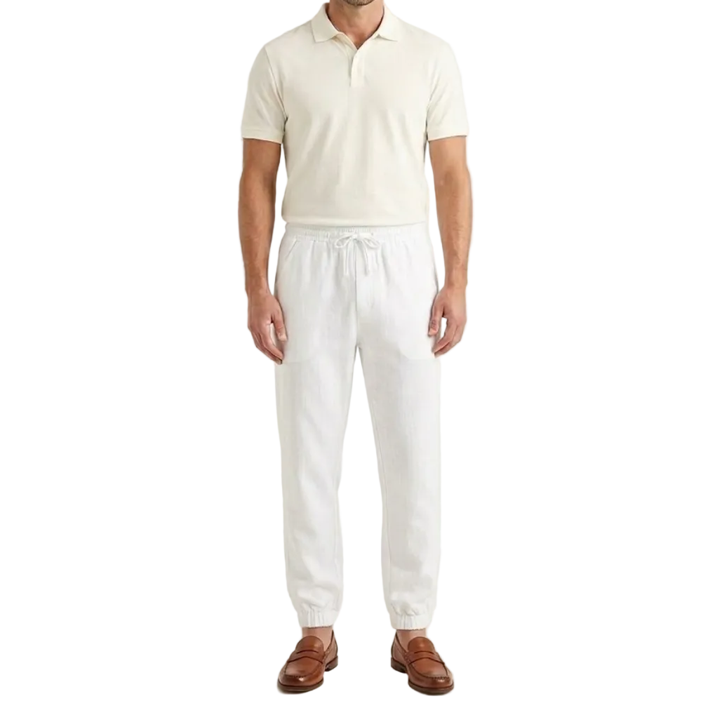 Herren Hose mit elastischem Bund und Kordelzug-Men Pants-Alpenkind