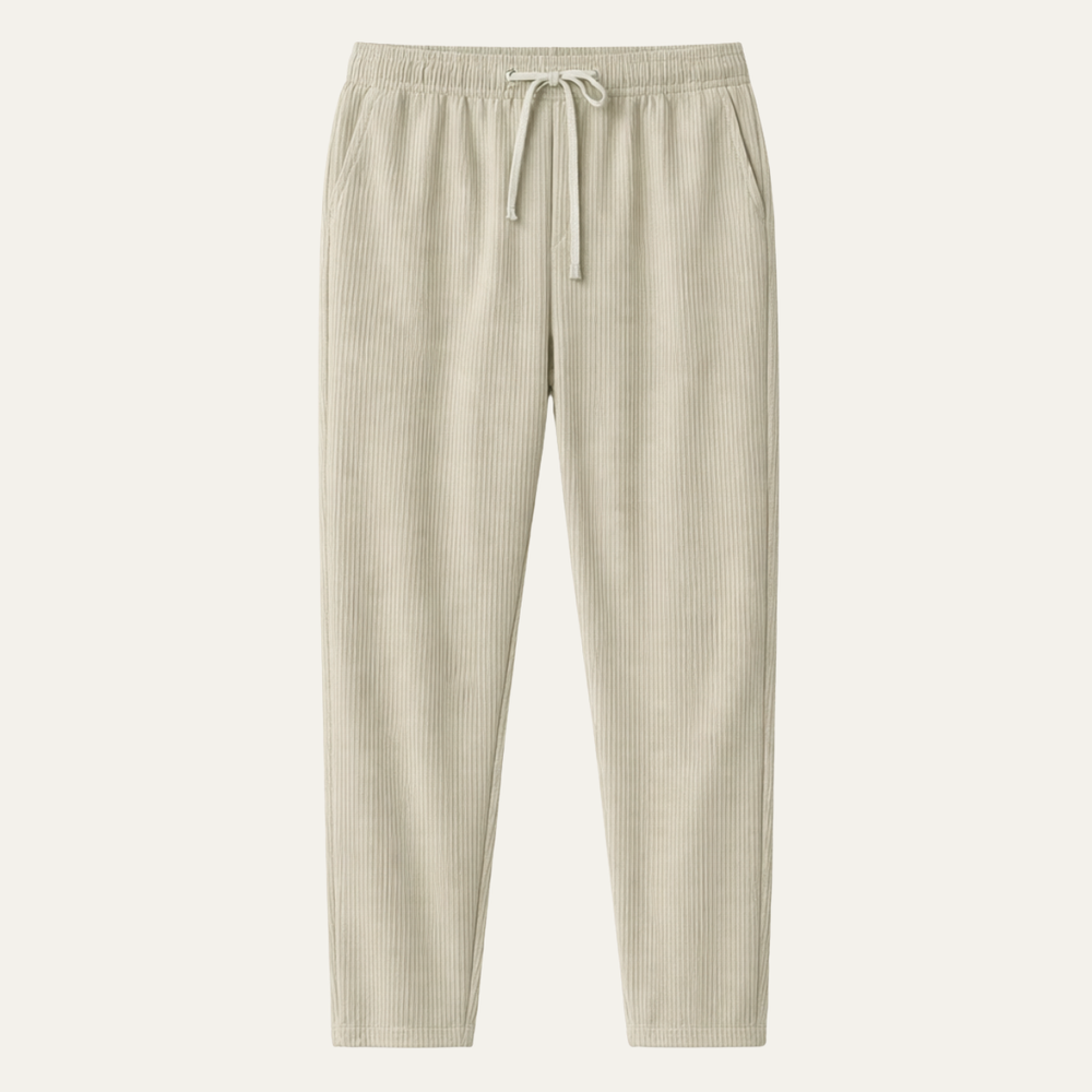 Herren Hose mit elastischem Bund und Kordelzug sowie geradem Bein-Men Pants-Alpenkind