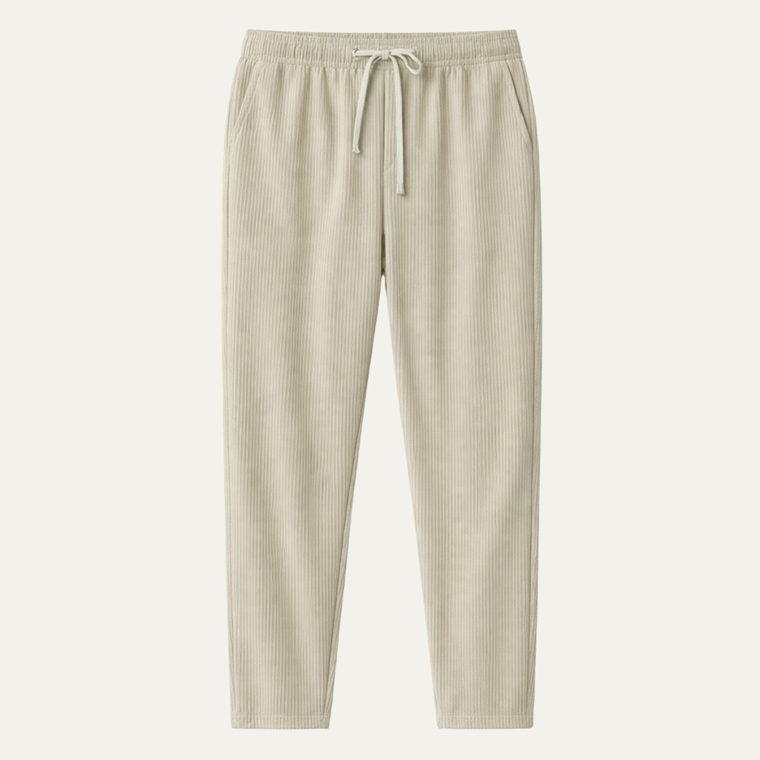 Herren Hose mit elastischem Bund und Kordelzug sowie geradem Bein-Men Pants-Alpenkind