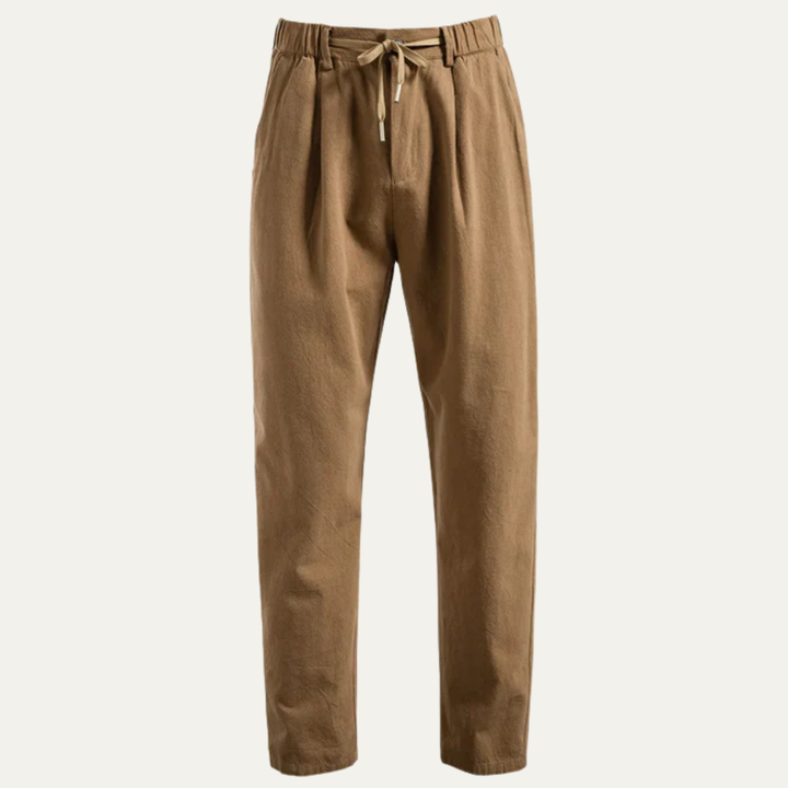 Herren Hose mit Faltenbund, Kordelzug und Reißverschluss-Men Pants-Alpenkind