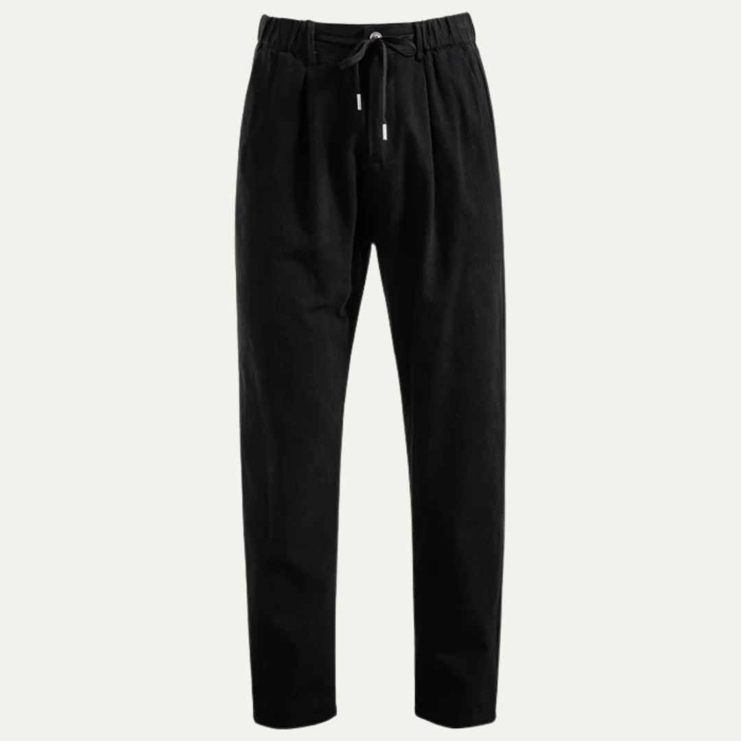 Herren Hose mit Faltenbund, Kordelzug und Reißverschluss-Men Pants-Alpenkind