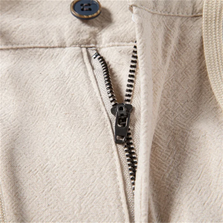 Herren Hose mit Faltenbund, Kordelzug und Reißverschluss-Men Pants-Alpenkind