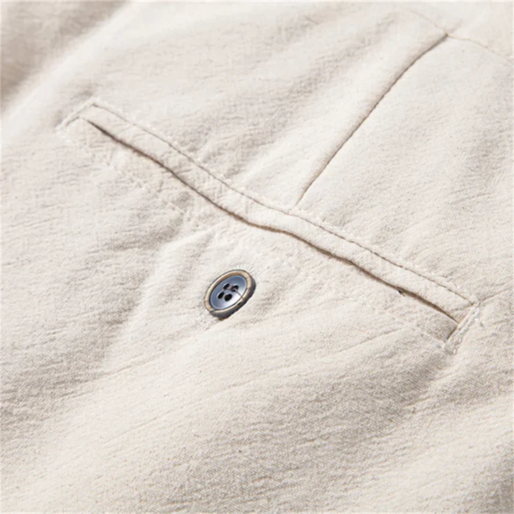 Herren Hose mit Faltenbund, Kordelzug und Reißverschluss-Men Pants-Alpenkind