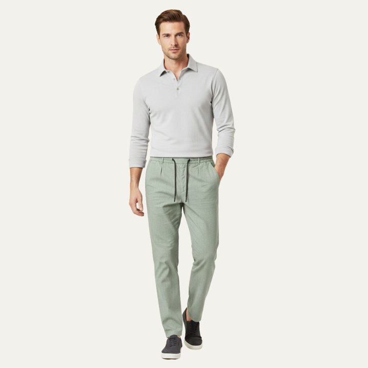 Herren Hose mit geradem Bein und Kordelzugbund-Men Pants-Alpenkind