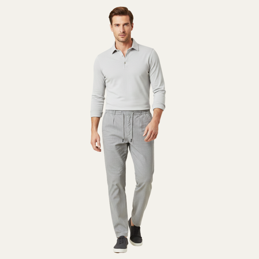 Herren Hose mit geradem Bein und Kordelzugbund-Men Pants-Alpenkind