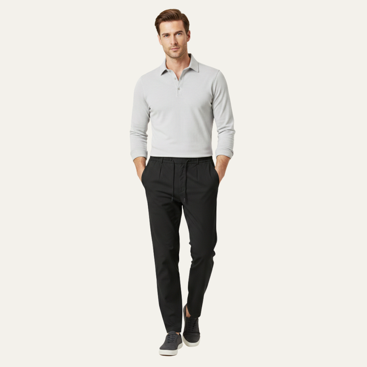 Herren Hose mit geradem Bein und Kordelzugbund-Men Pants-Alpenkind