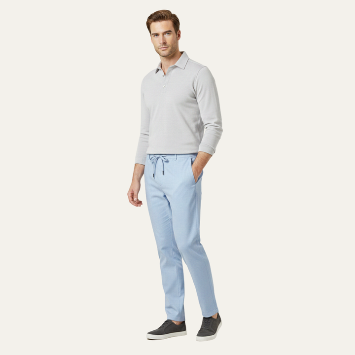 Herren Hose mit geradem Bein und Kordelzugbund-Men Pants-Alpenkind