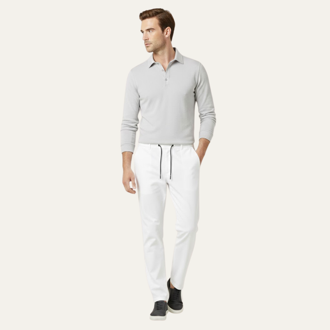 Herren Hose mit geradem Bein und Kordelzugbund-Men Pants-Alpenkind