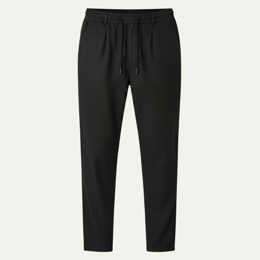 Herren Hose mit geradem Bein und Kordelzugbund-Men Pants-Alpenkind