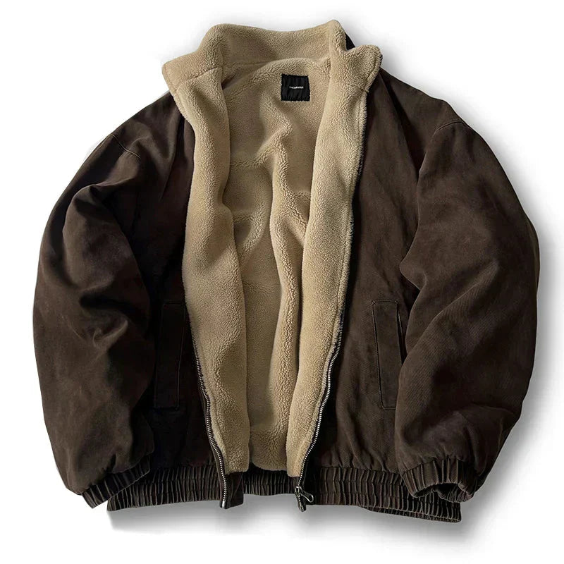 Herren Jacke mit Fleece-Innenfutter und Reißverschluss-Men Jackets-Alpenkind